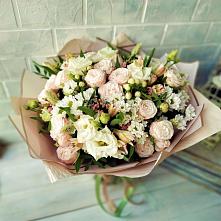 Букет цветов из:  Альстромерии, Розы и Хризантемы #REPLACE_PRED# Ликино